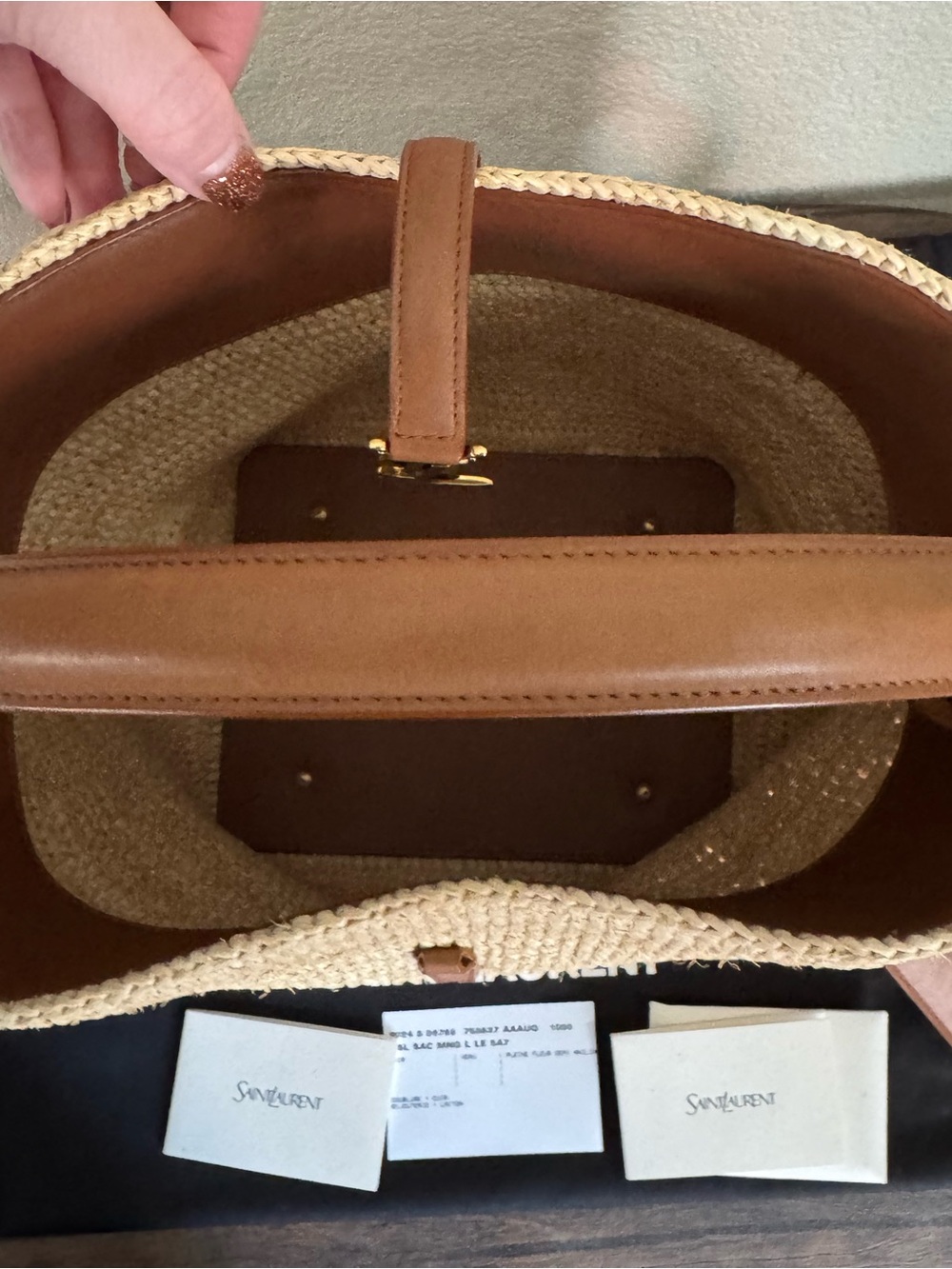 SAINT LAURENT Raffia Le 37 Two Way Bag - Picture 4 of 11